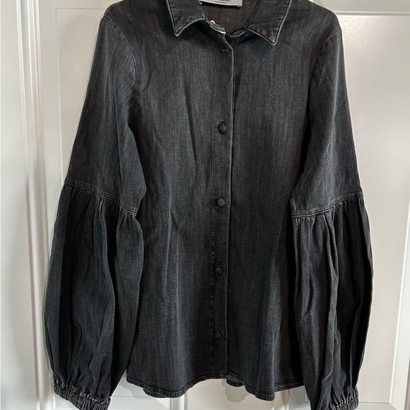✨DONDUP Black Button-Up Denim Shirt NWT Sz Medium✨ - Picture 3 of 9